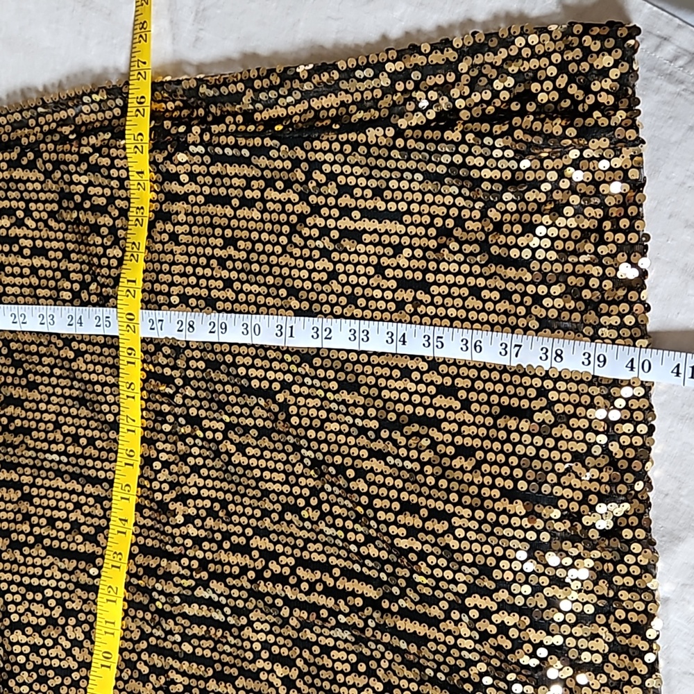 Gold sequined cocktail formal shift dress short sleeves size 2X - Picture 13 of 14